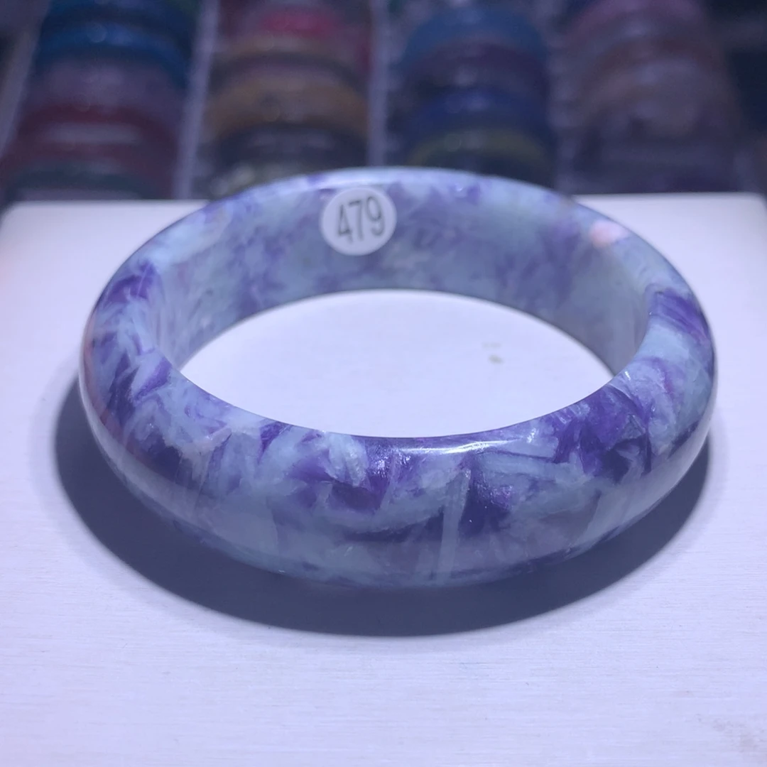 银S925镶嵌手镯水晶蓝龙晶56.8圈479