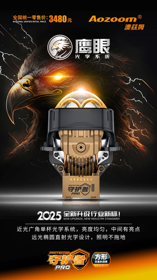 Aozoom/澳兹姆【守护者pro*方】双直射LED透镜