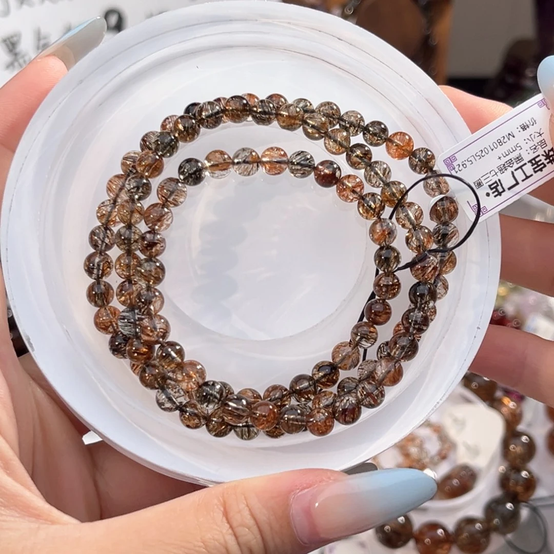 开***马水晶手链未镶嵌黑金超七三圈5