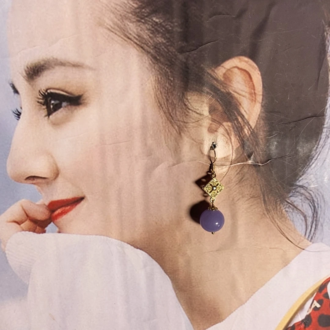 银S925镶嵌翡翠耳饰141