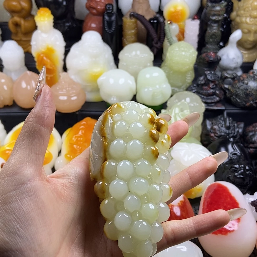 无花朵原石雕刻把件