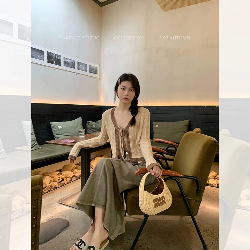 【特价】轻盈撞色 镂空针织吊带开衫系列RD232017