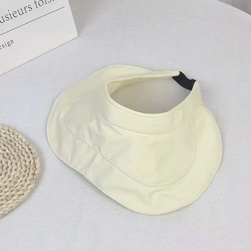 全遮光蛋卷帽遮阳帽空顶帽黑胶防晒帽子女户外防紫外线太阳帽