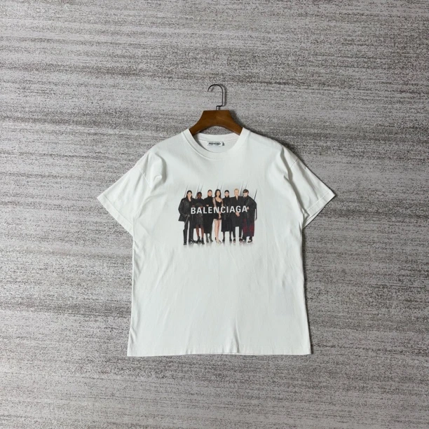 99新 Balenciaga/巴黎世家 乐队人像印花圆领恤/M码/#5903