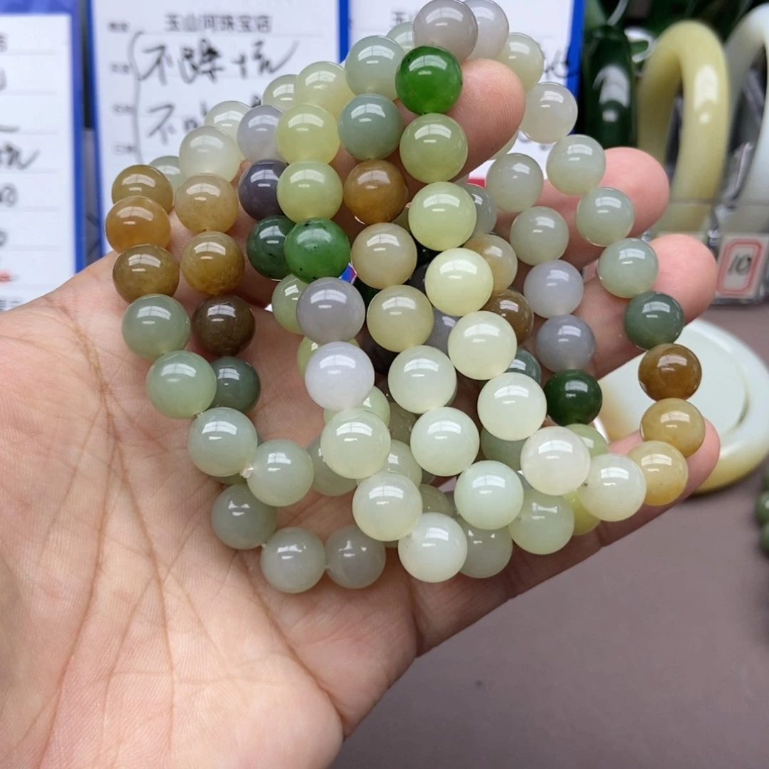 和田玉手串未镶嵌卡10