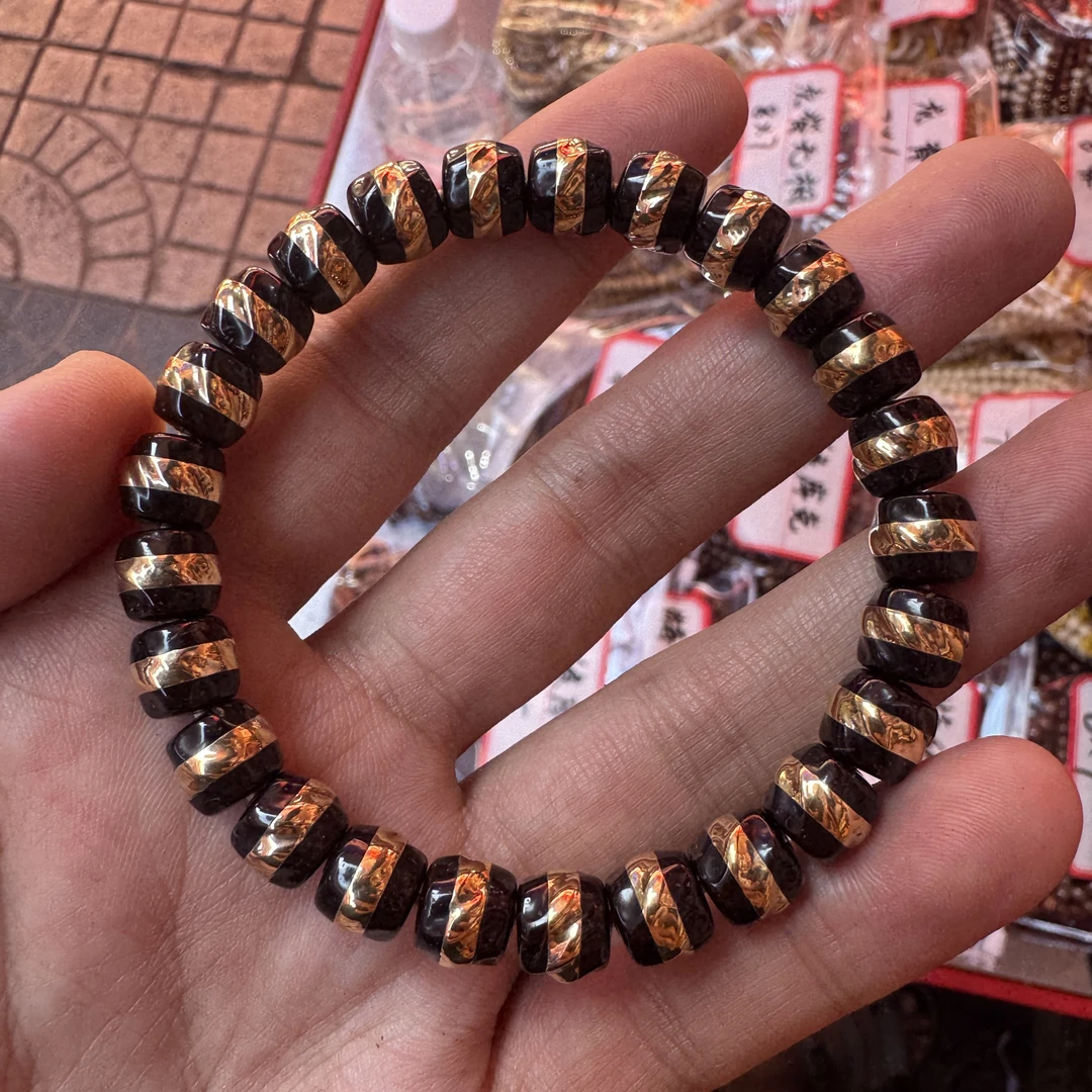 【D6832】椰蒂“金腰带扭转乾坤”9mm 左右精工文玩手串