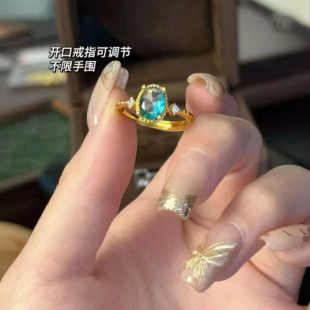 黄铜铅玻璃戒指  BIBI【蔚蓝】戒指J005