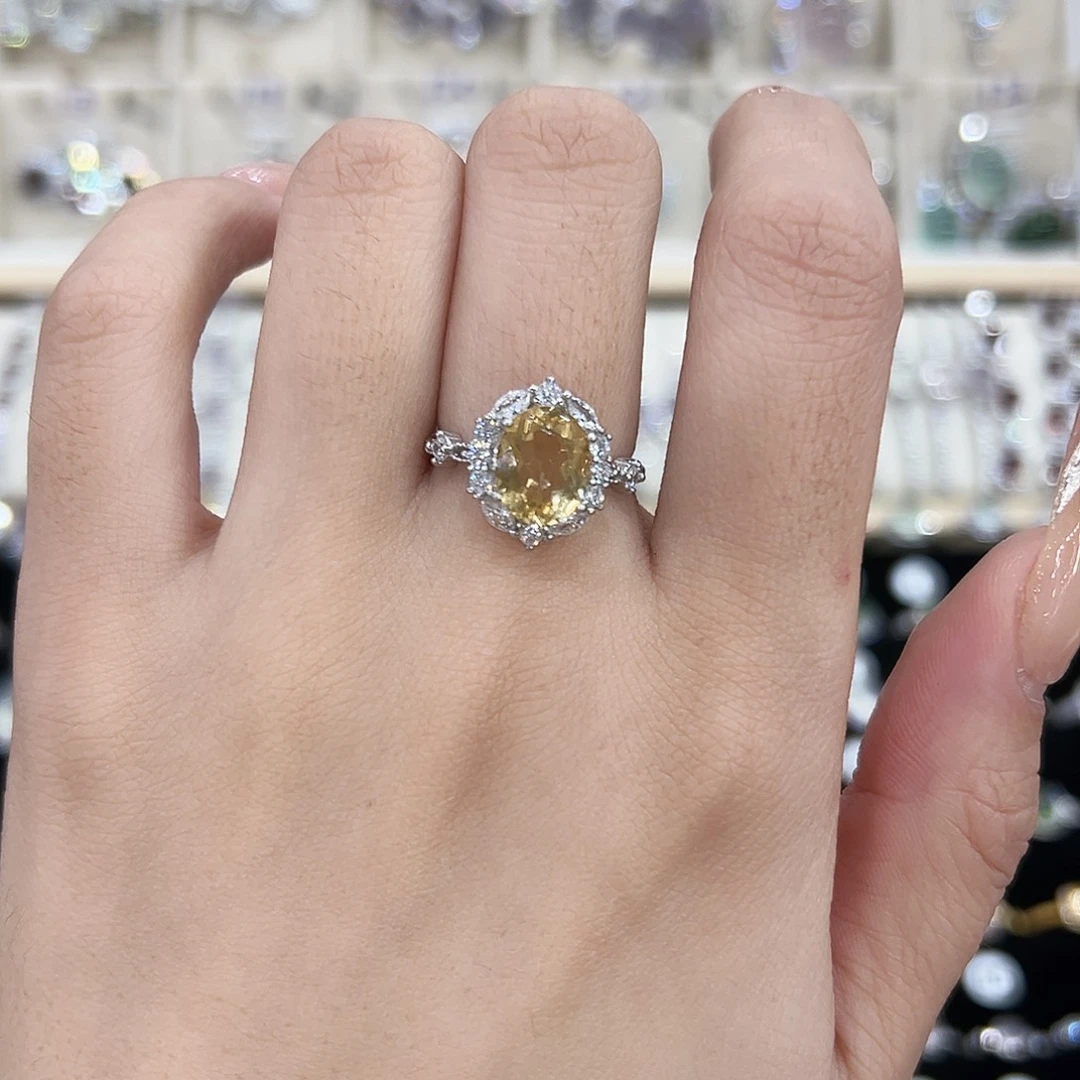 银S925镶嵌戒指黄晶