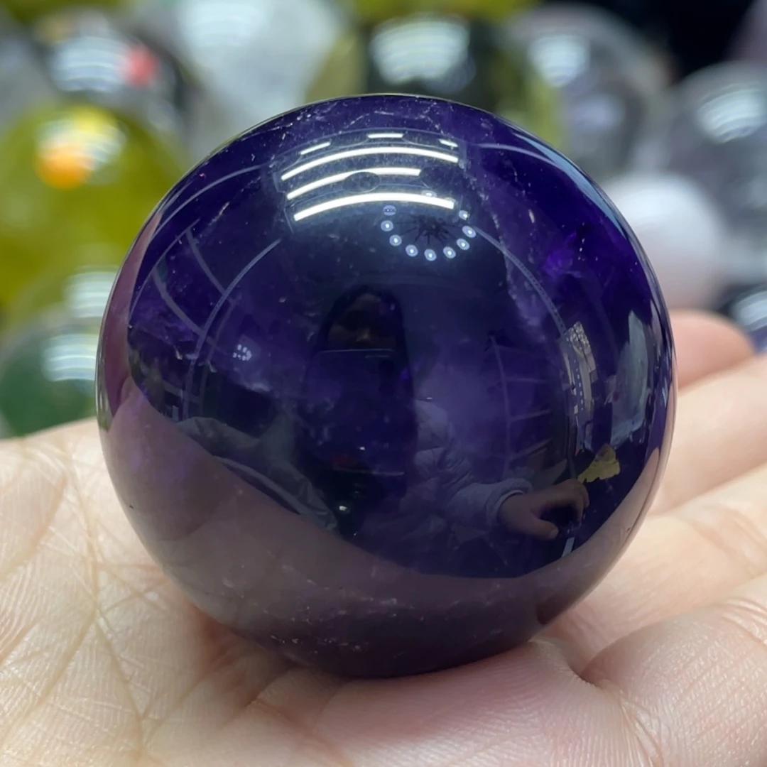 未镶嵌珠宝半成品水晶MM紫水晶球4.25厘米