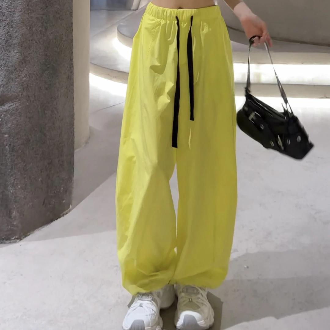 （十三行原创设计）直筒裤高腰夏季休闲裤宽松直筒长裤阔腿裤薄款