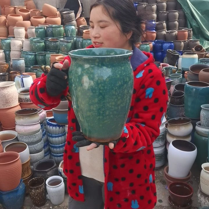 红陶口20高29瑕疵一个盆