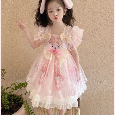 巴拉恩女童美乐蒂连衣裙裙子洛丽塔公主洋气夏季春秋2025新款儿童