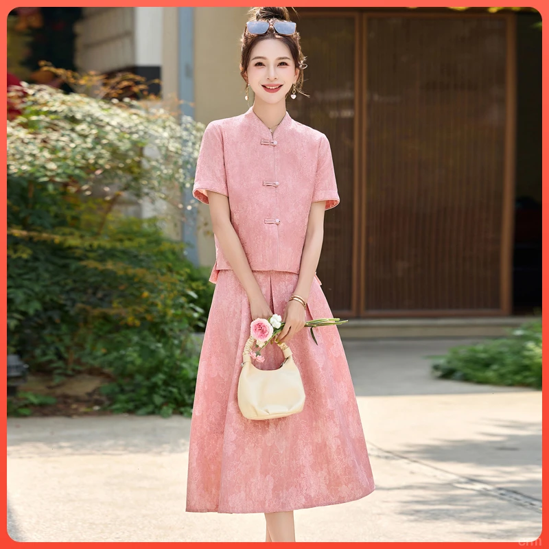连衣裙子国风旗袍女夏季高端杭州2025百搭新款新中式两件套装时尚