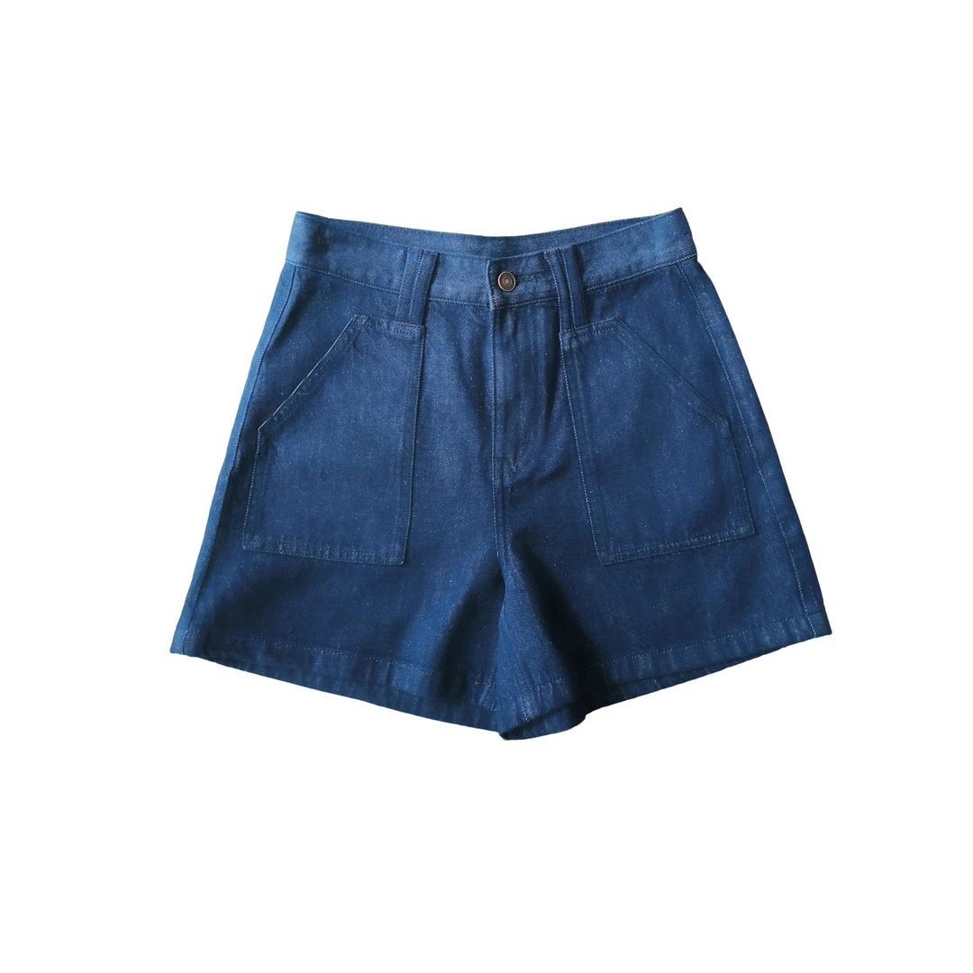 奈斯专属【法棍牛仔】亚麻复古时尚百搭牛仔短裤