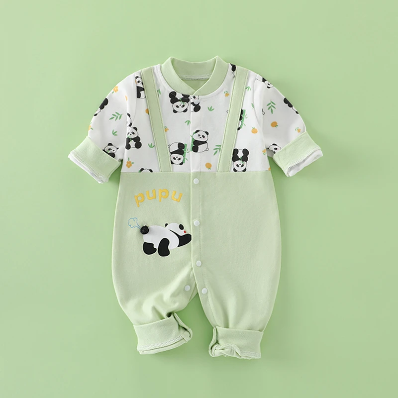 卡通款男宝宝衣服春秋纯棉长袖婴儿连体衣新生儿哈衣爬服春季外穿