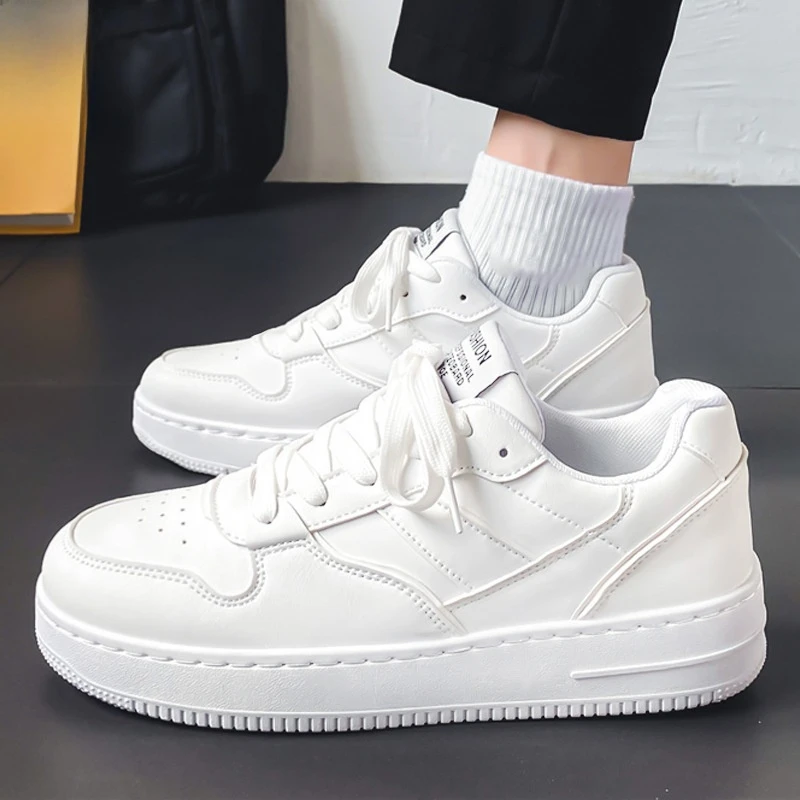 小白鞋秋季潮流百搭运动休闲鞋2024韩版爆款时尚厚底潮鞋男