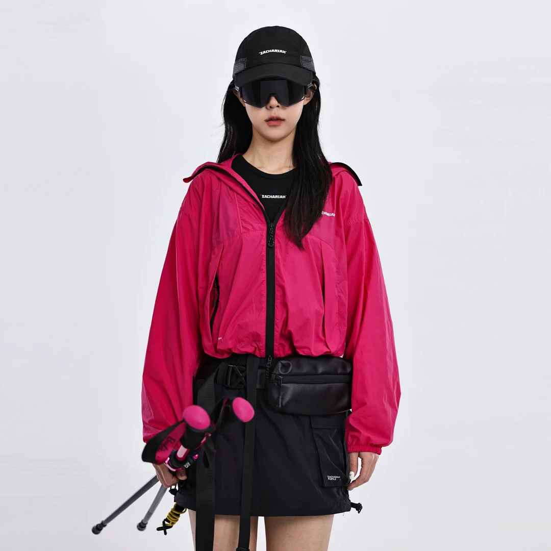 ZACHARIAH【树莓粉】轻户外凉感速干防晒服抗菌轻薄可收纳连帽外套