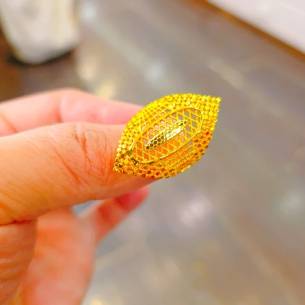 合金戒指 日韩民族风活口百搭镶嵌素款金戒朋克风复古غىش ئۈزۈك