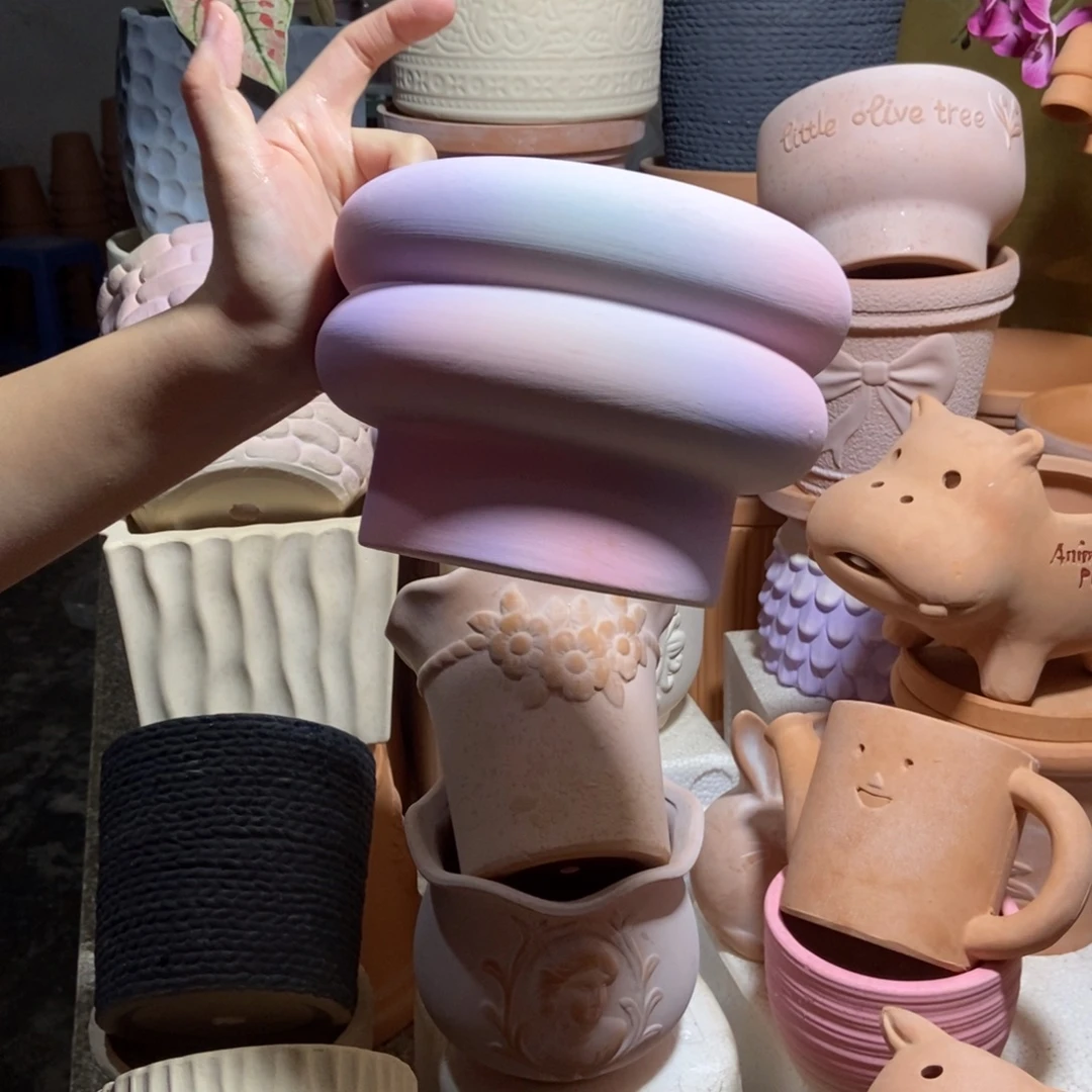 17×12炫彩甜甜圈 粗陶1个