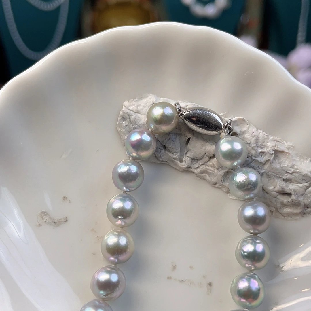 海水珍珠手链银S925镶嵌