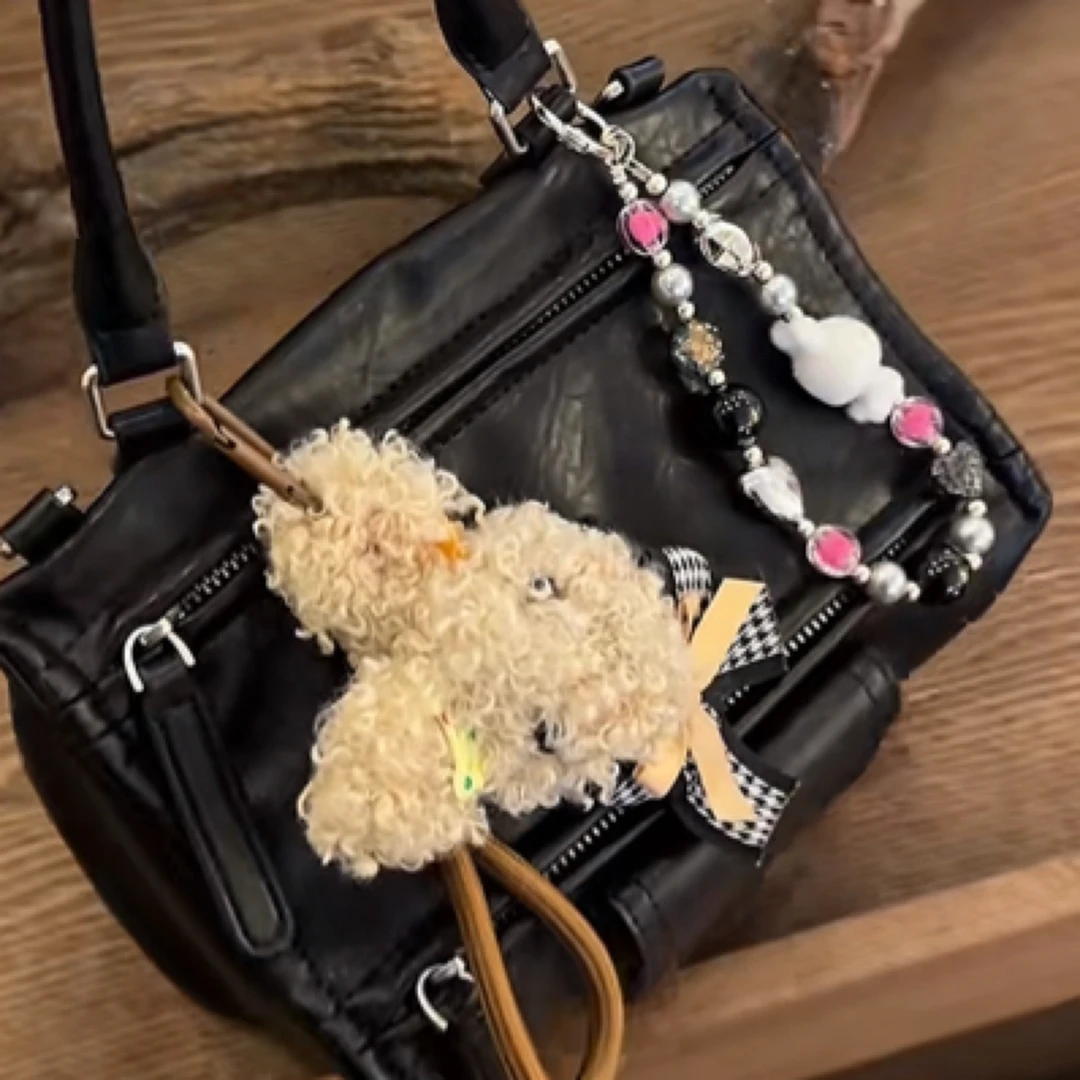 【露露家】叁柒中古包小牛皮机车包潮流单肩包轻奢黑色时尚小众