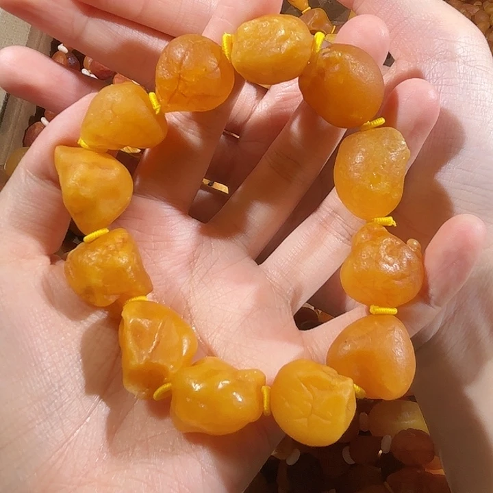 琥珀未镶嵌手链蜜蜡海漂手串