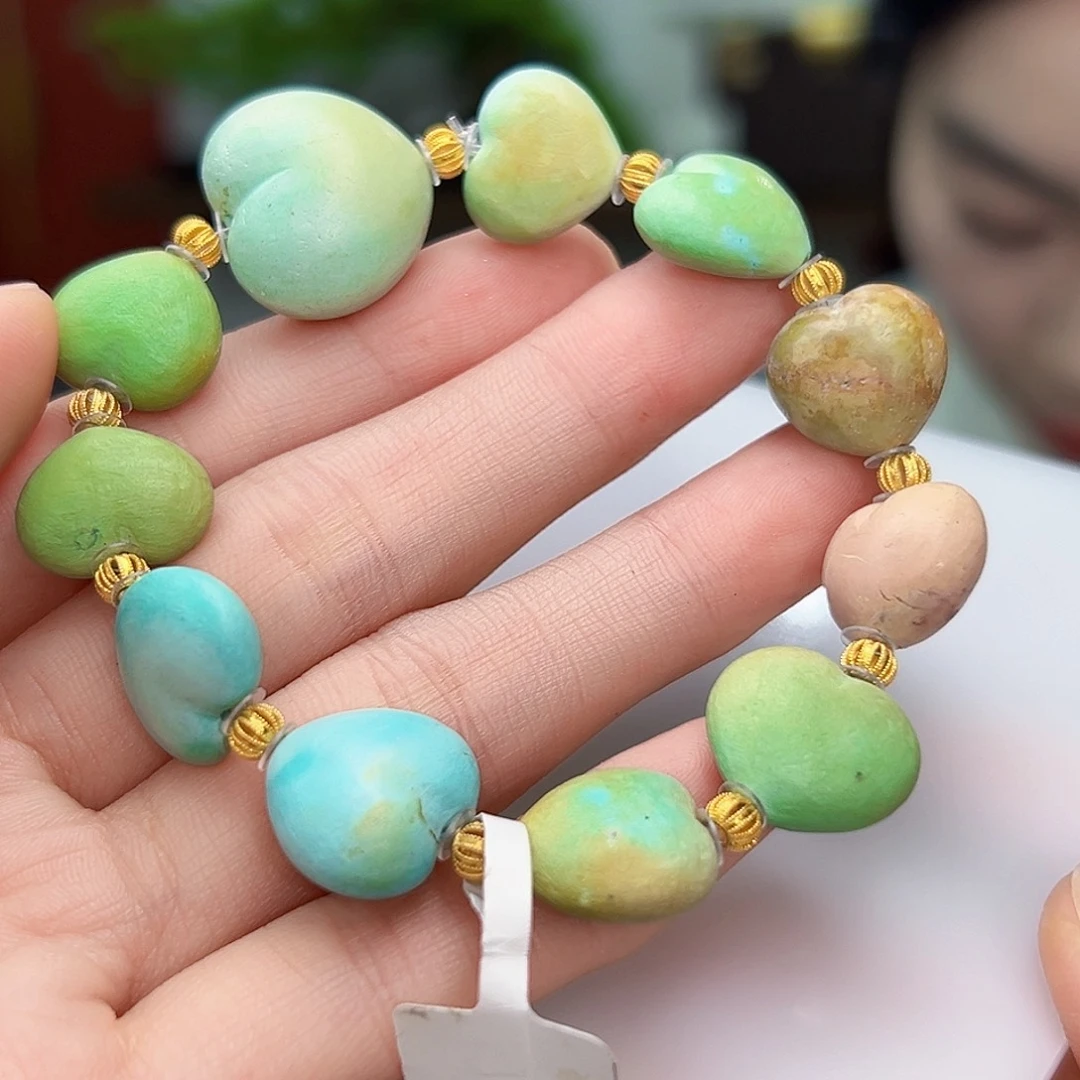 绿松石珠宝奇石18K金镶嵌