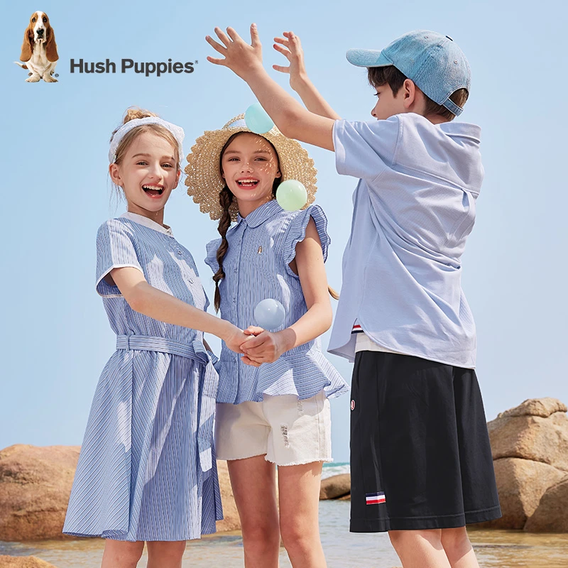 【短袖衬衣】暇步士童装2025年夏季新款儿童简约时尚短袖衬衣