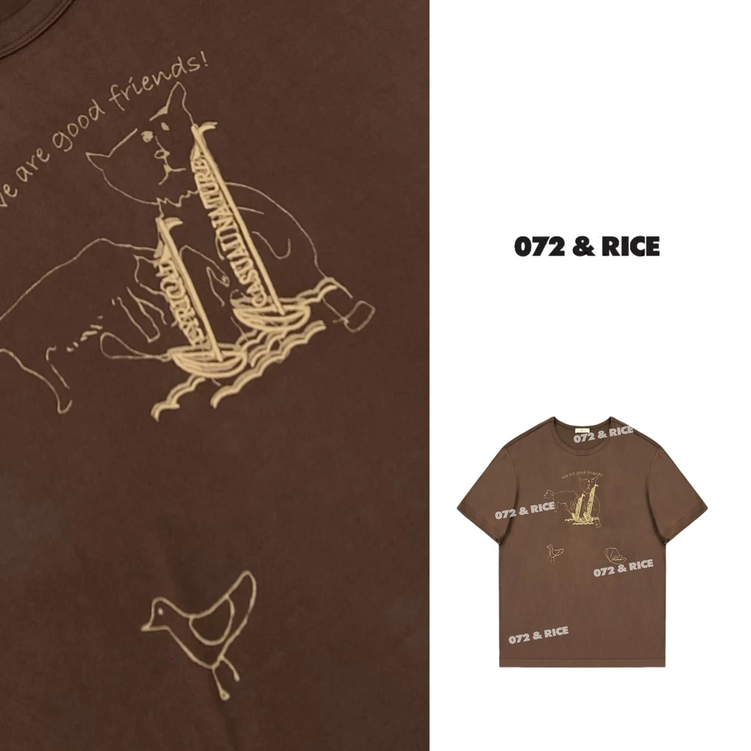 072 & RICE【好朋友TEE】早秋休闲百搭圆领短袖T恤 Z-32NB432