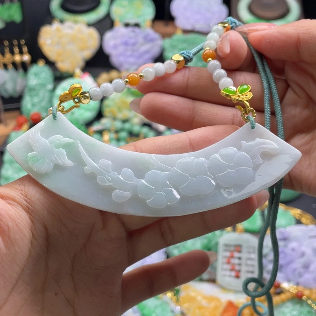 翡翠未镶嵌颈饰代编织