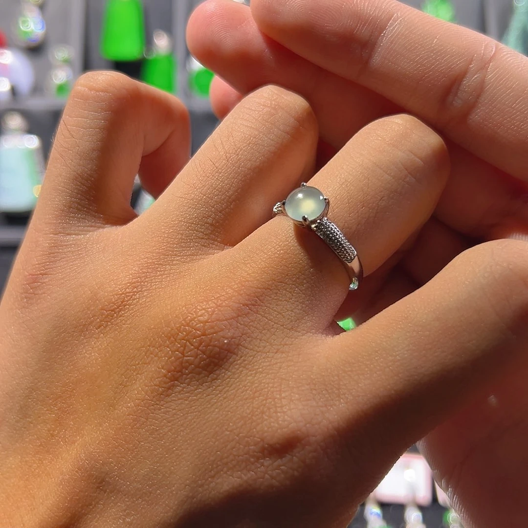 翡翠银S925镶嵌戒指