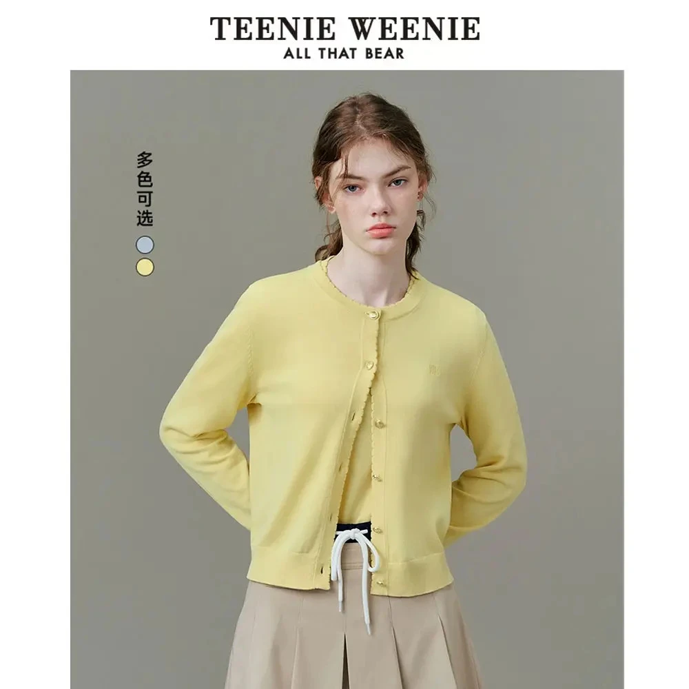 *【商场同款新品】TeenieWeenie小熊25年花边领针织开衫TTCK251202E