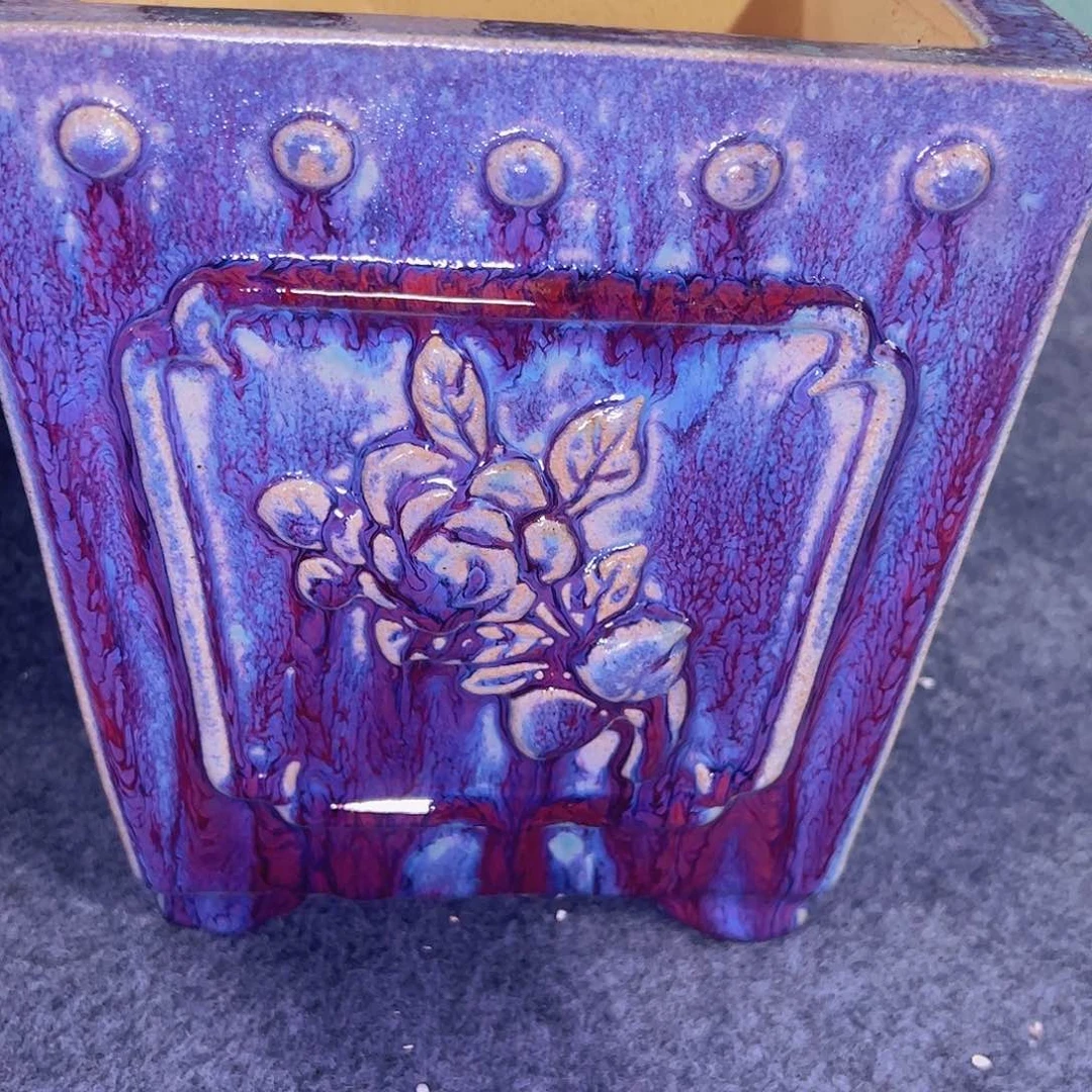 红陶正宗岭南石湾盆放漏