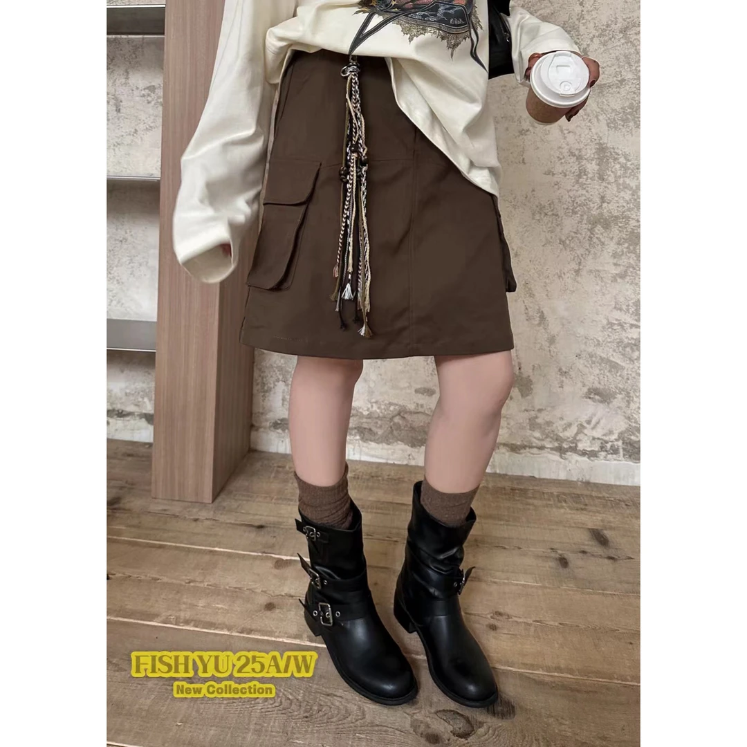 FISH YU（1yu625553#）档口小姐姐自留的！很好看工装牛仔短裙 10-1”