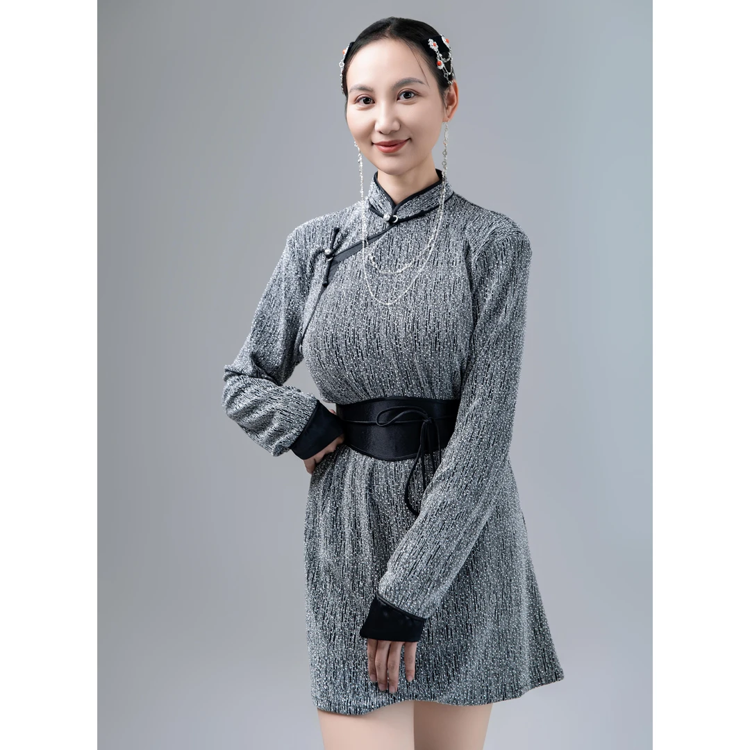 纯手工缝制蒙古元素裙子四季款