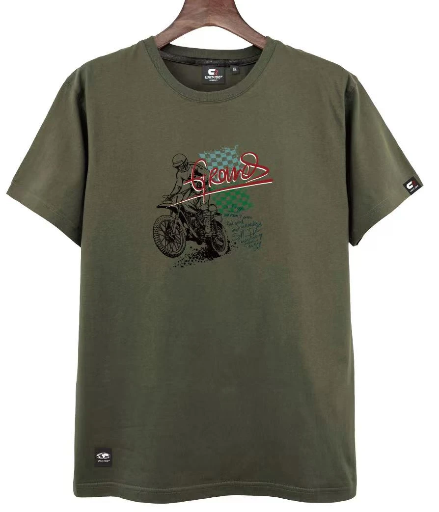 28897#欧版宽松纯棉夏季字母印花透气情侣款圆领百搭户外短袖