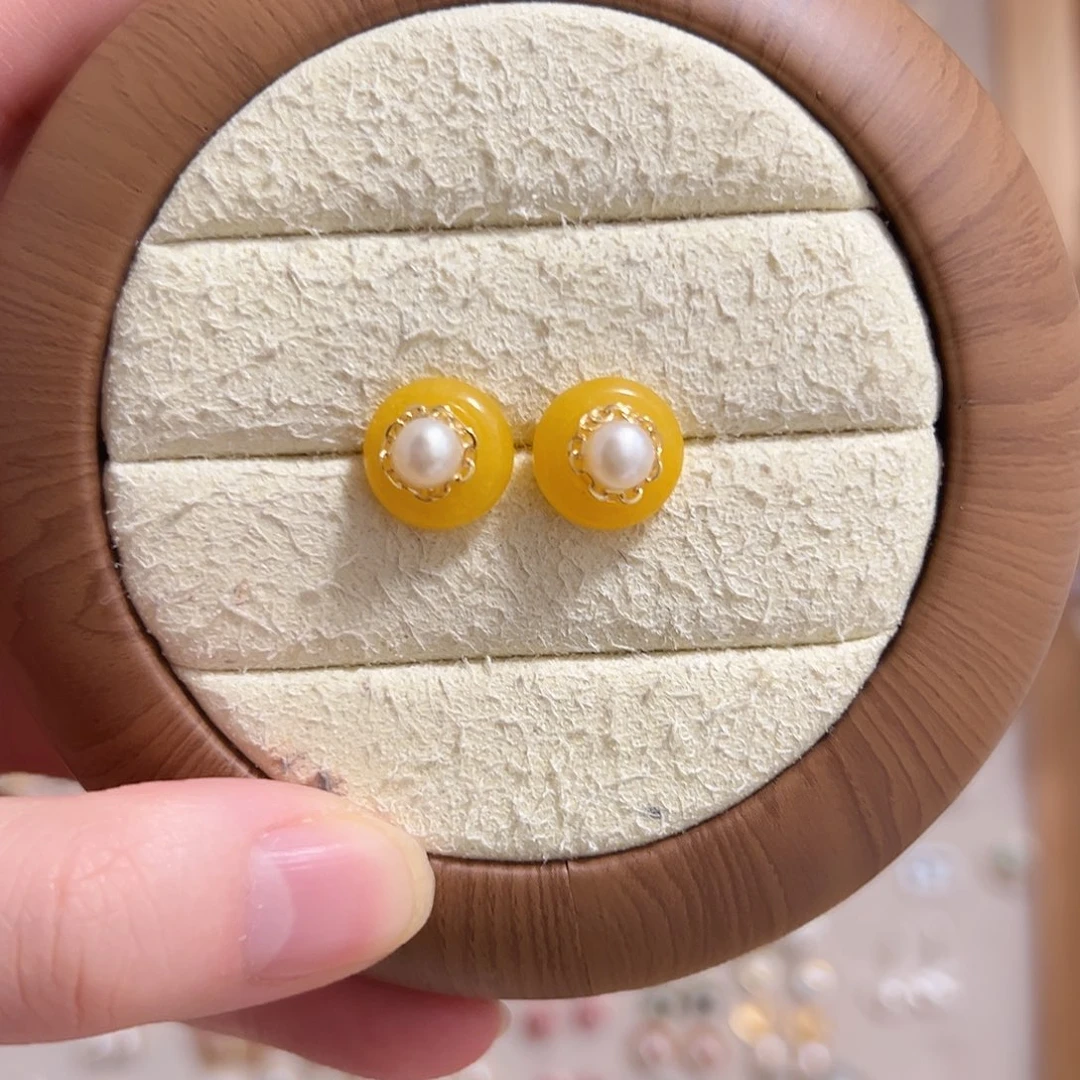 耳饰淡水珍珠银S925镶嵌