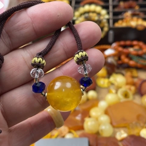 手链琥珀未镶嵌吊坠