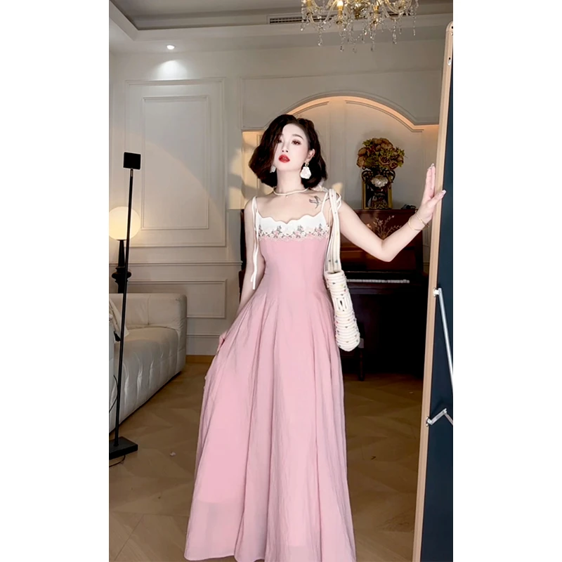 【桃夭灼灼】法式温柔风设计师气质仙气小个子连衣裙040