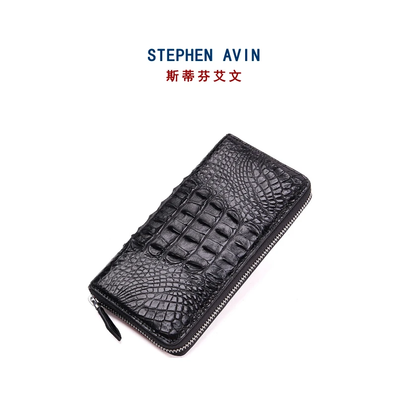 鳄鱼皮钱包钱夹经典男士潮手拿包多卡位手包休闲真皮单拉链钱包