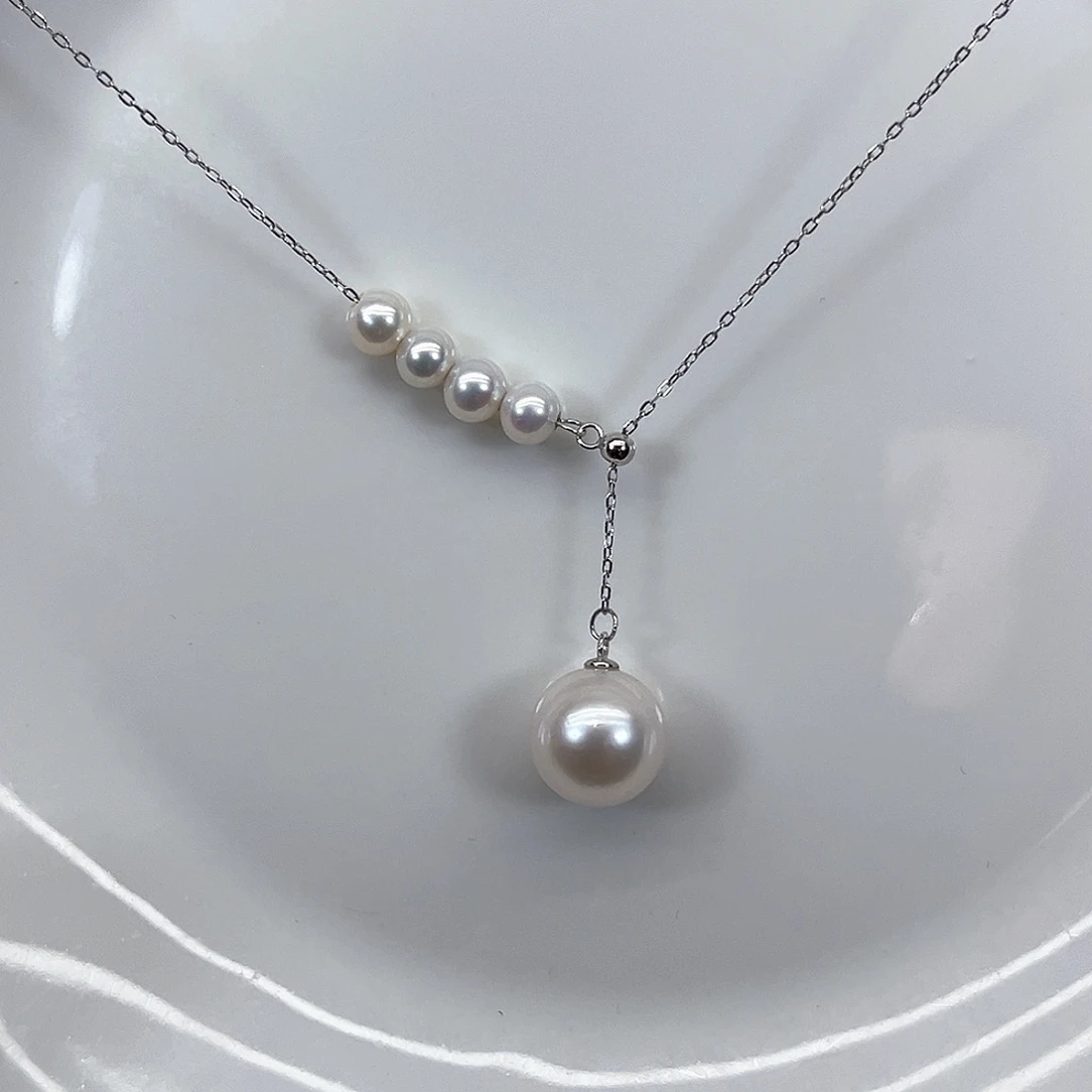颈饰银S925镶嵌淡水珍珠