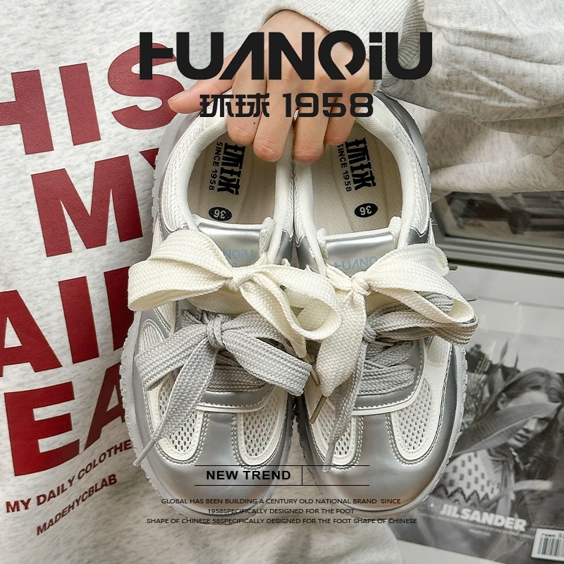 环球爆款复古百搭舒适德训鞋女款2025新款秋季厚底增高休闲运动鞋