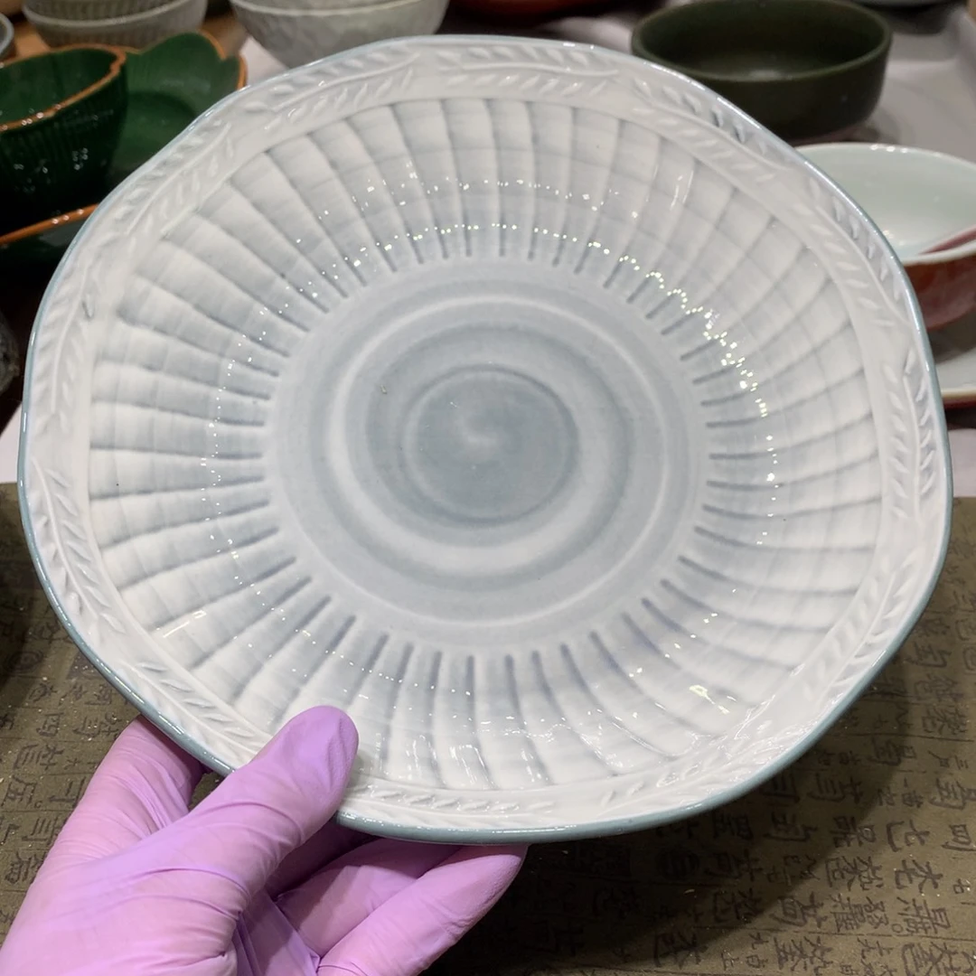 陶景德镇粗陶复古盘碗微瑕9寸盘