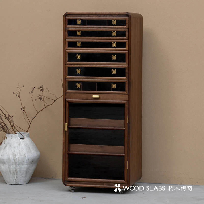 原木蝴蝶牙科柜文玩首饰柜茶具壶杯收纳柜