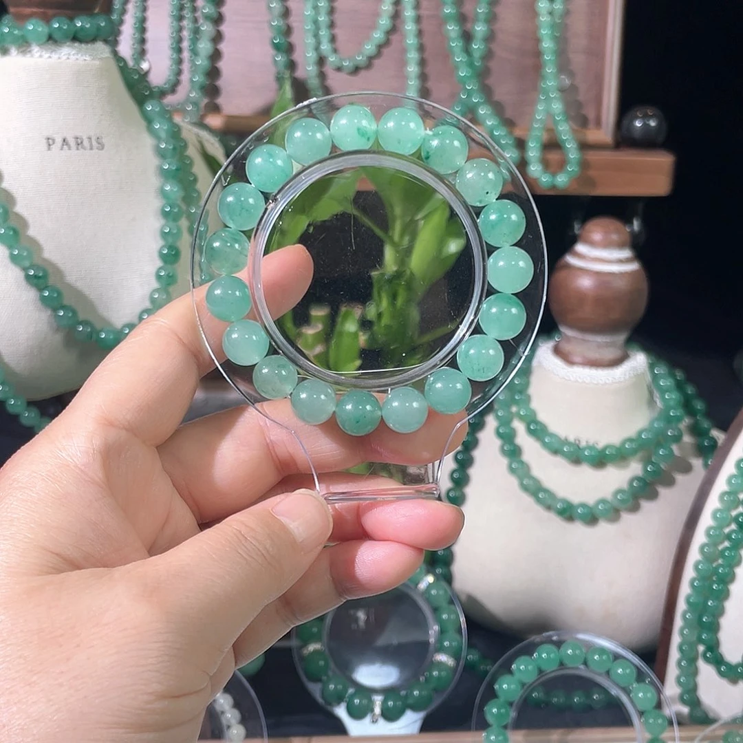 石英质玉（非洲翠）合金手链