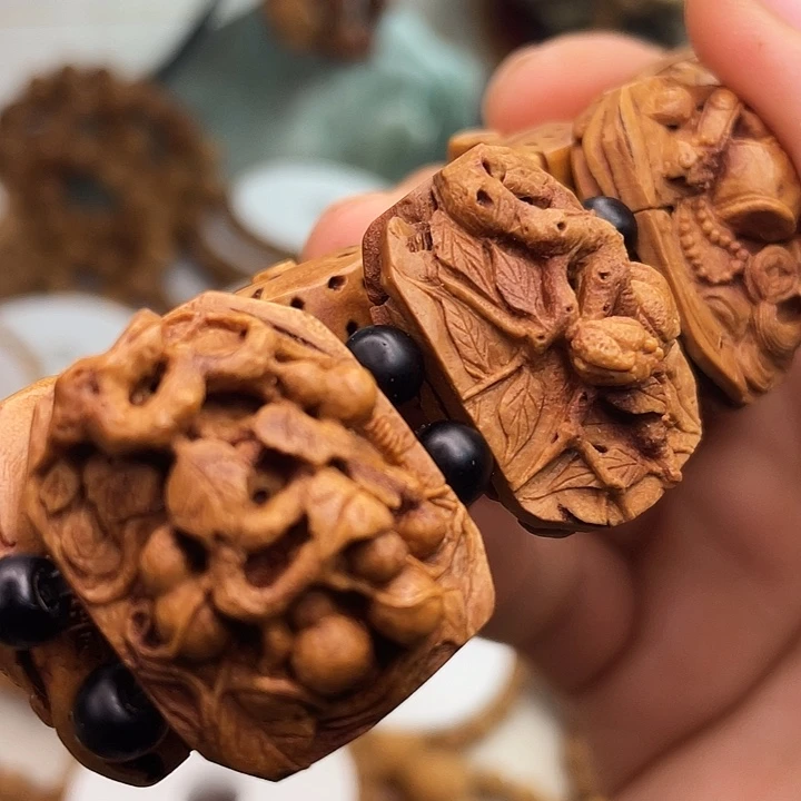 桃核手牌手工雕刻