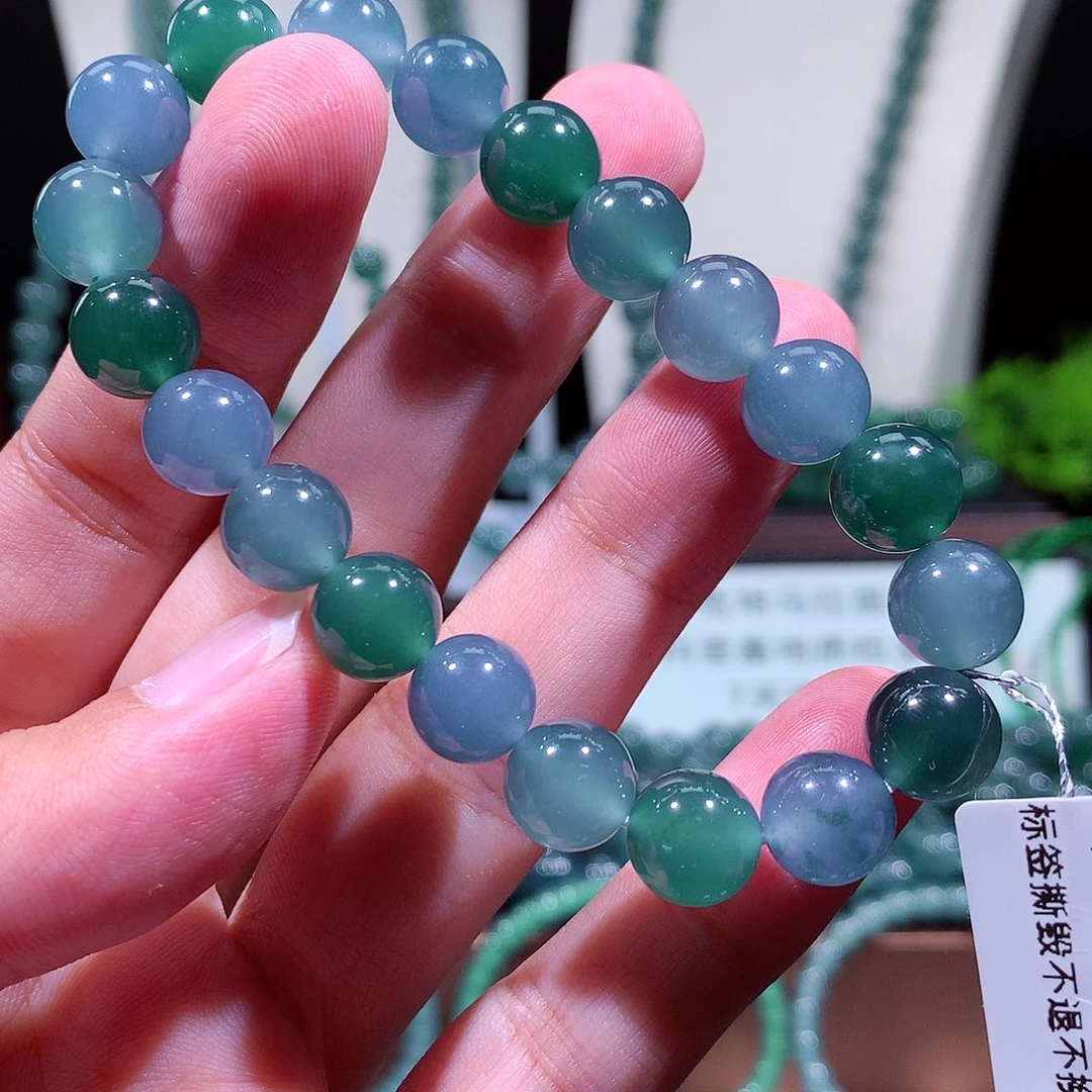翡翠未镶嵌手链天然a货翡翠手串9.8