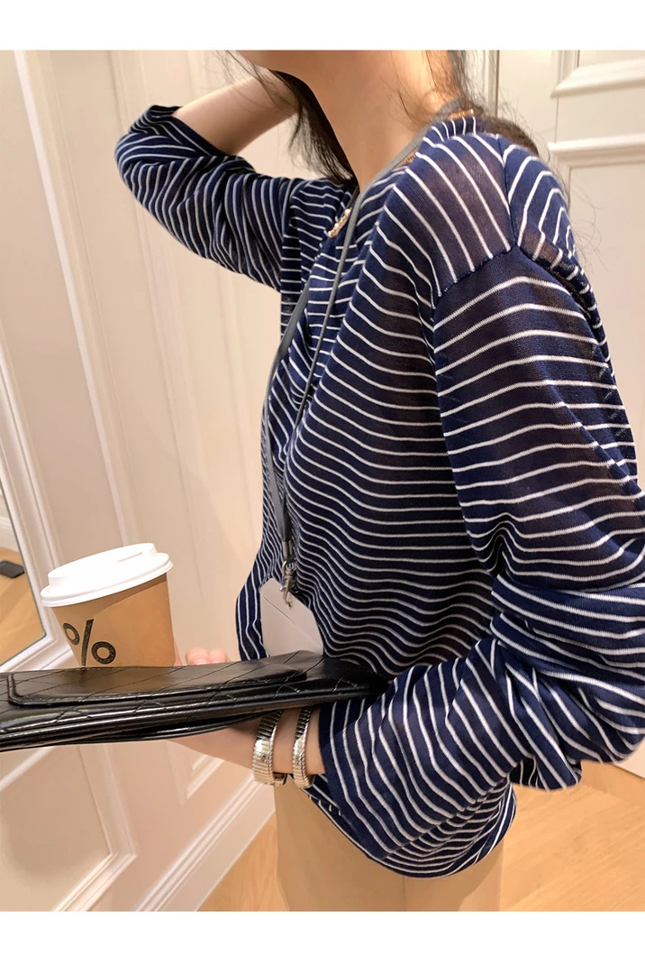 微透长袖防晒上衣轻薄轻柔圆领莱赛尔针织打底衫-A70