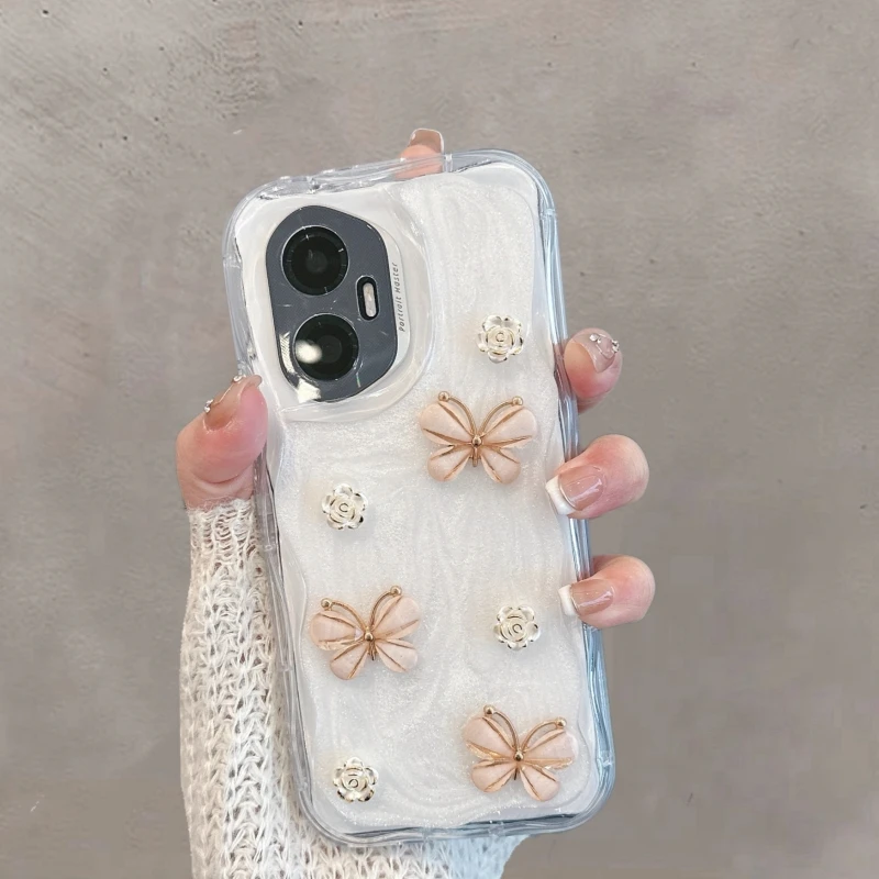 适用华为荣耀300手机壳300pro新款amm一an00女款立体蝴蝶全包防摔