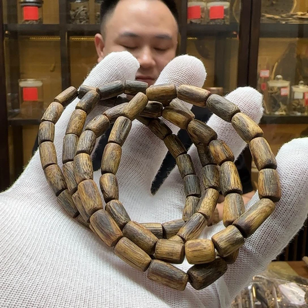 沉香手串国香棋楠老白棋单圈丝软随形4.8g多样性发一串